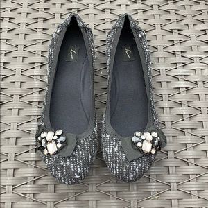 Simply Vera Black & Gray Tweed Flats